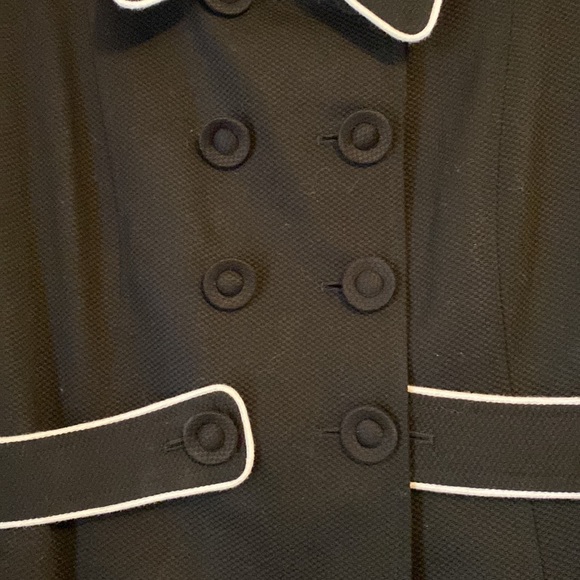 Robin Naylor Black Double Breasted Trench Coat, Size 4 - Picture 3 of 8